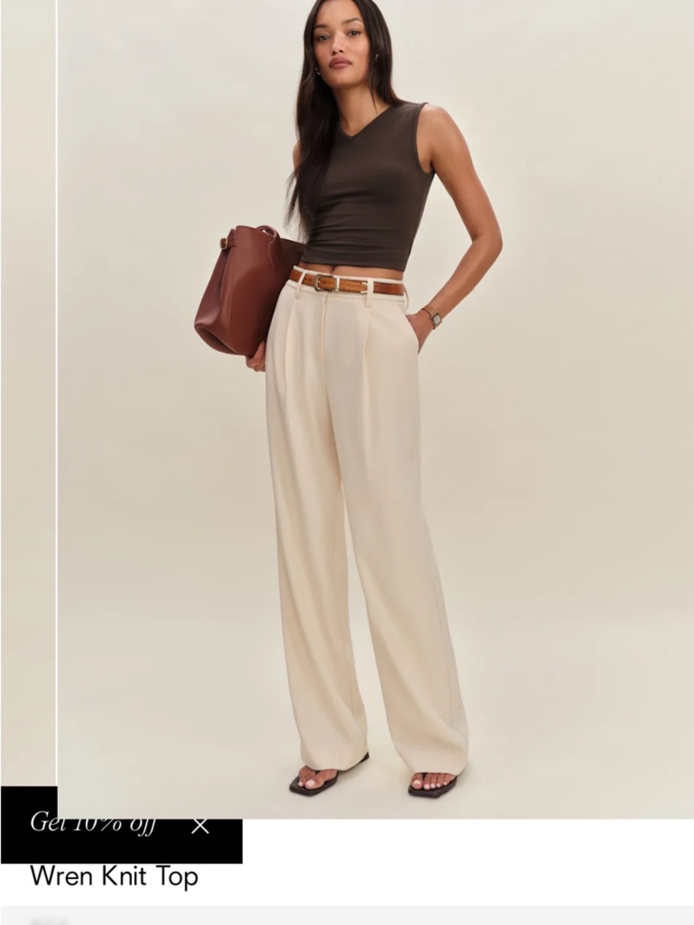 Reformation Brown Wren Knit Top